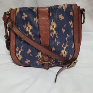Fossil Brown and Blue Crossbody Bag